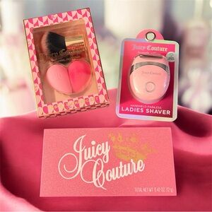 Juicy Couture Beauty Bundle-Kabuki Brush + Eyeshadow Palette + Ladies Shaver-NEW